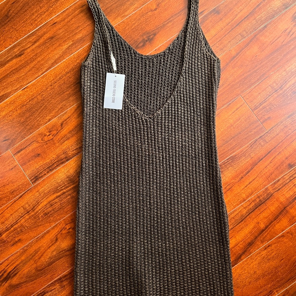 Balenciaga Dark Brown Knit dress with low cut back
